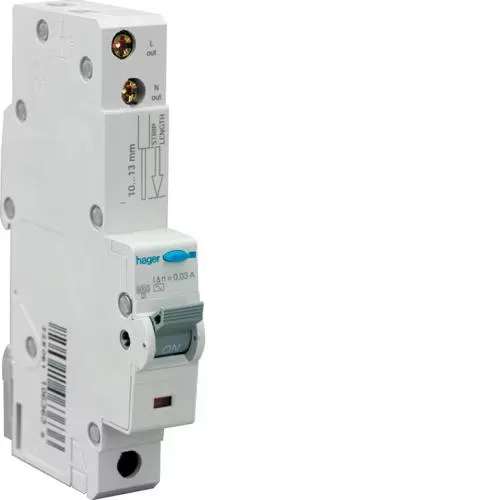 Hager ADA170U RCBO SP A C 20A 30mA 6kA