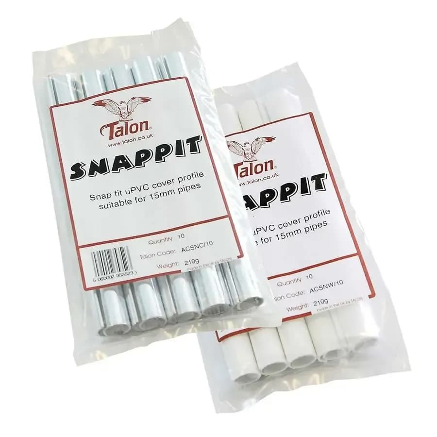 Snappit Pipe Cover in Chrome - 15mm x 200mm