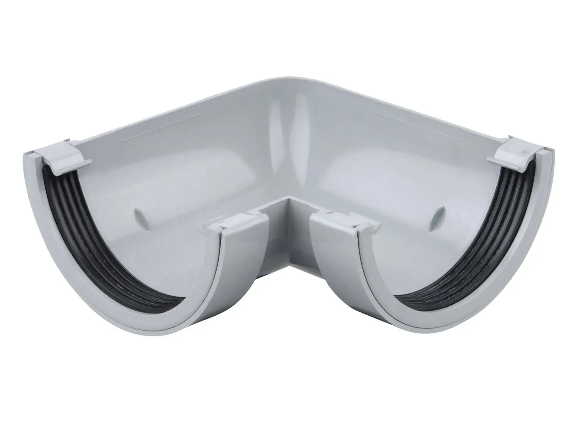 Round Gutter Angle 90° 112mm Grey