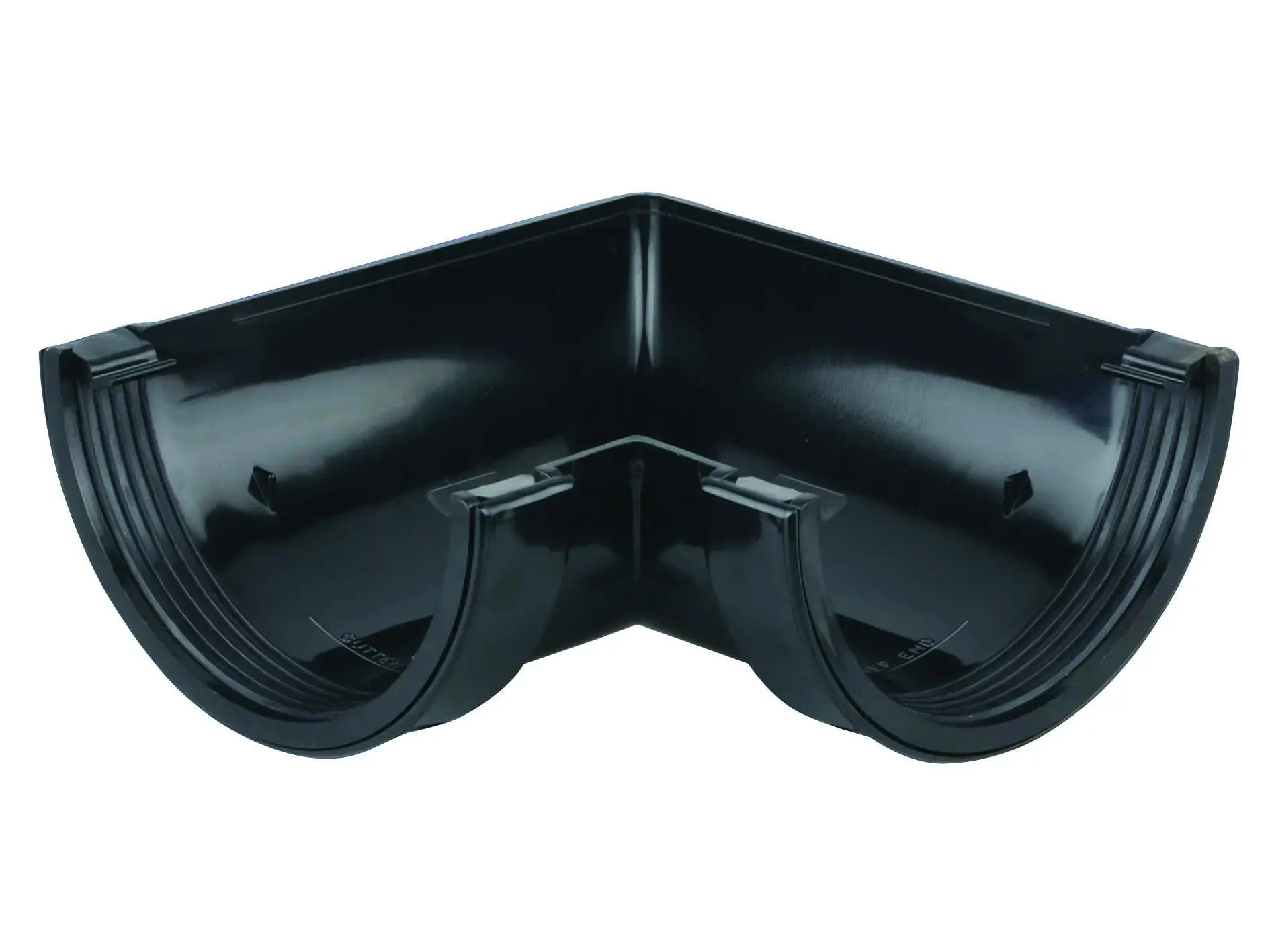 Round Gutter Angle 90° 125mm - Black