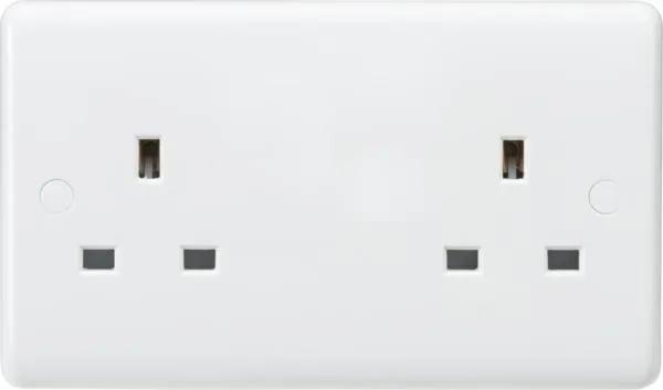 Curved Edge 13A 2G Unswitched Socket (White)
