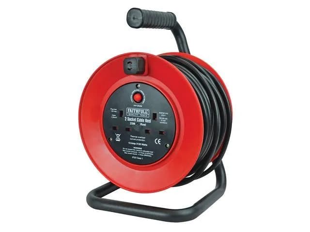 Faithfull 25M 13A 240V Cable Reel