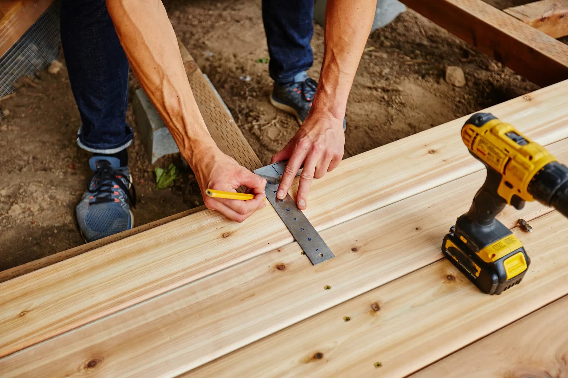 Marking out timber on site