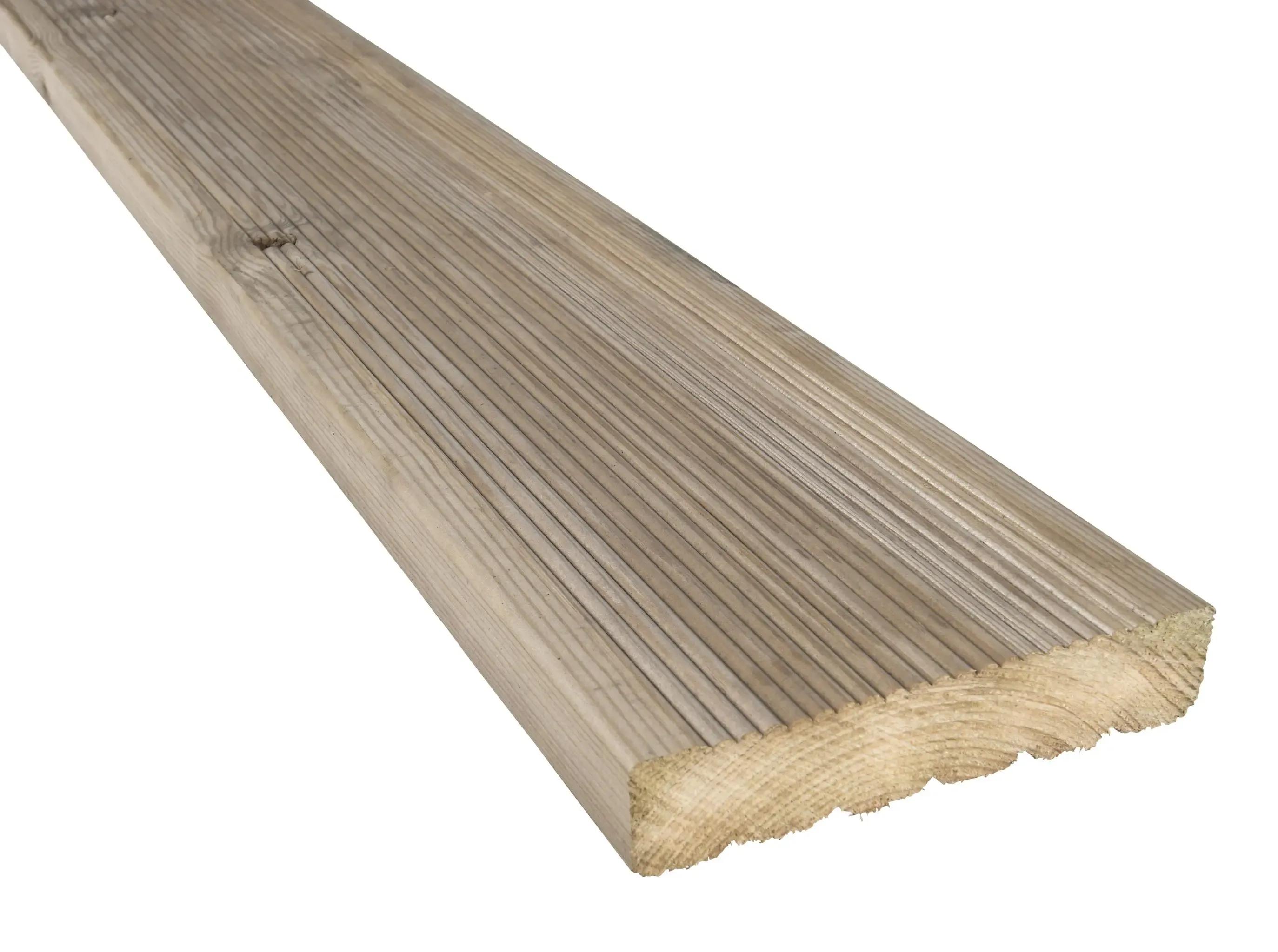 Grooved/Reeded Treated Timber Decking Board 29 x 124 x 4800mm (Fin. 26 x 120mm)