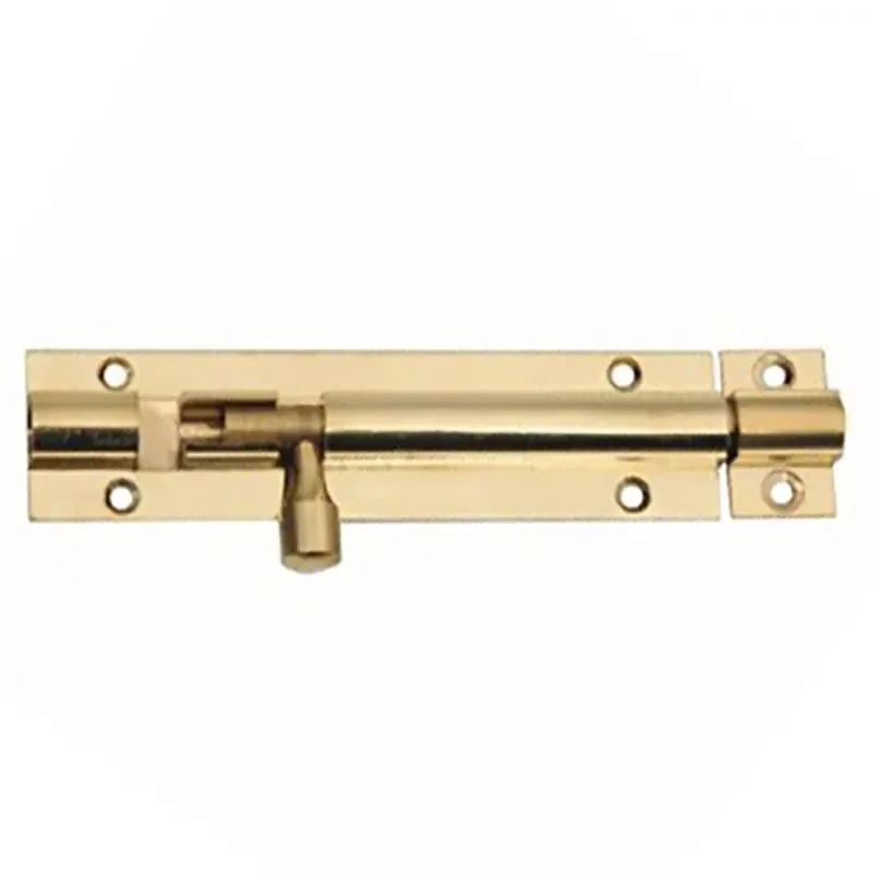 Barrel Bolt, Straight design, Brass finish, 100mm