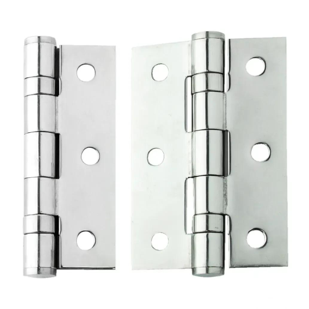 Ball Bearing Hinge, Polished Stainless Steel, 100 x 75 x 3mm Grade 13, Bsen 1935 (Qty.3)