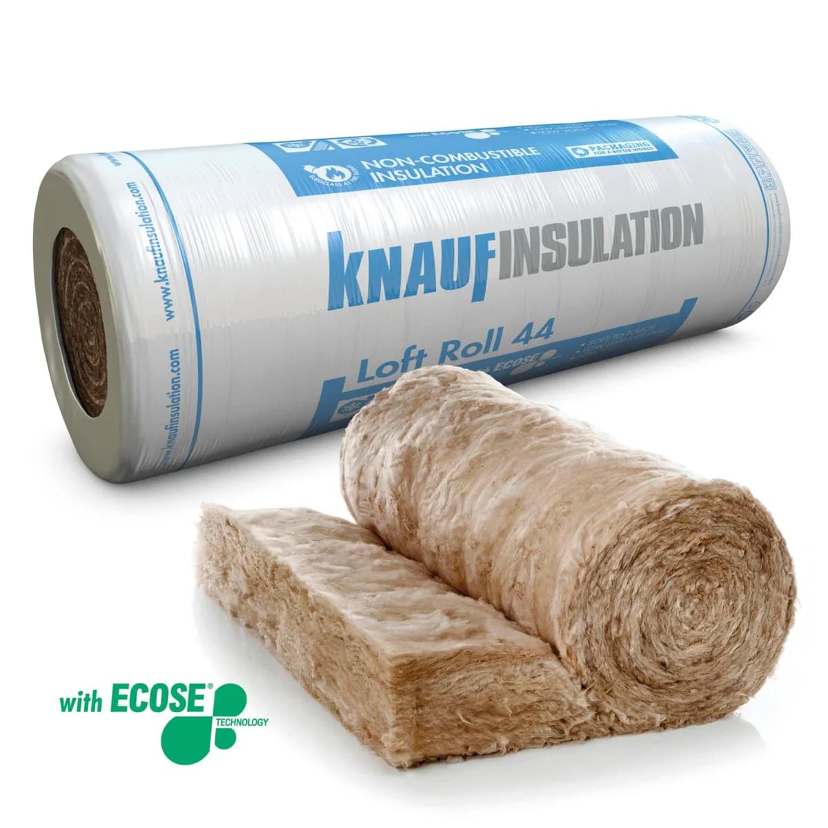Knauf Loft Roll 44 (Combi–cut) 100mm – 1140mm (2x570/3x380) x 12.2m (13.88m²)