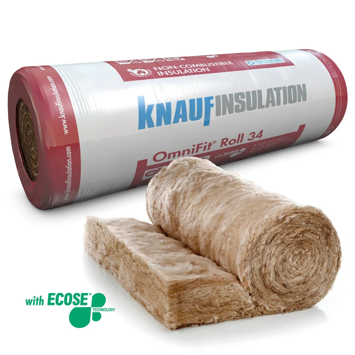 Knauf OmniFit® Roll 34 (Uncut) 100mm – 1200mm x 5.2m (6.24m²)