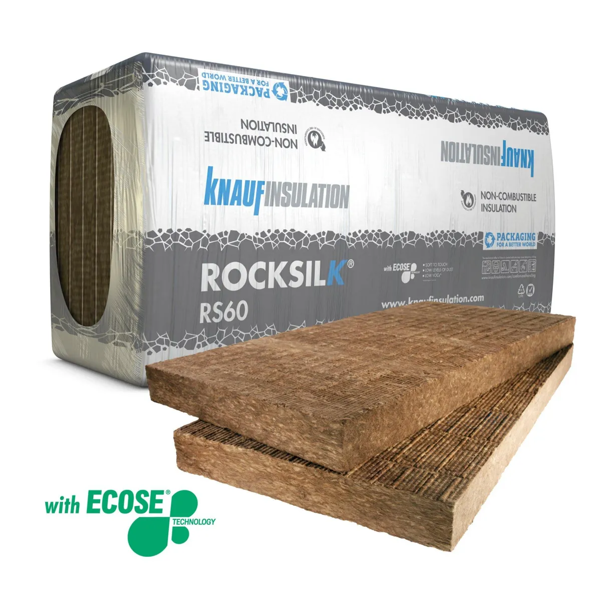 Knauf Rocksilk® RS60 100mm – 600mm x 1200mm (2.88m²)