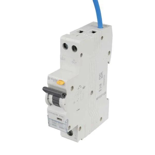 CU1RCBO16B Scolmore Click Elucian 16A Single Pole 1 Module B Curve 6kA 30mA Type A RCBO