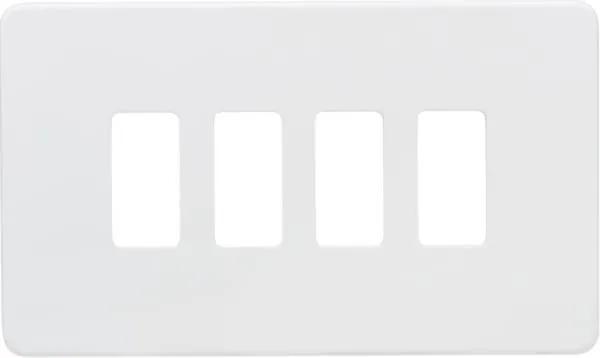 Screwless 4G grid faceplate – matt white (White)