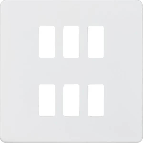 Screwless 6G grid faceplate – matt white (White)
