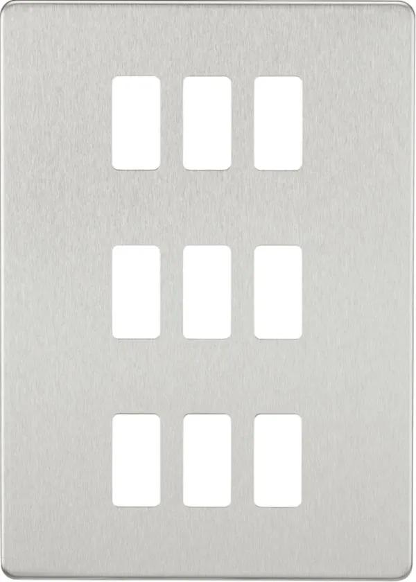 Screwless 9G grid faceplate – brushed chrome (Brushed Chrome)