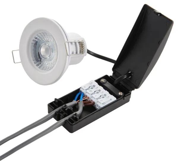 Downlight, Recessed Fixed Warm White LED, Fire Rated Dimmable Bathroom IP65