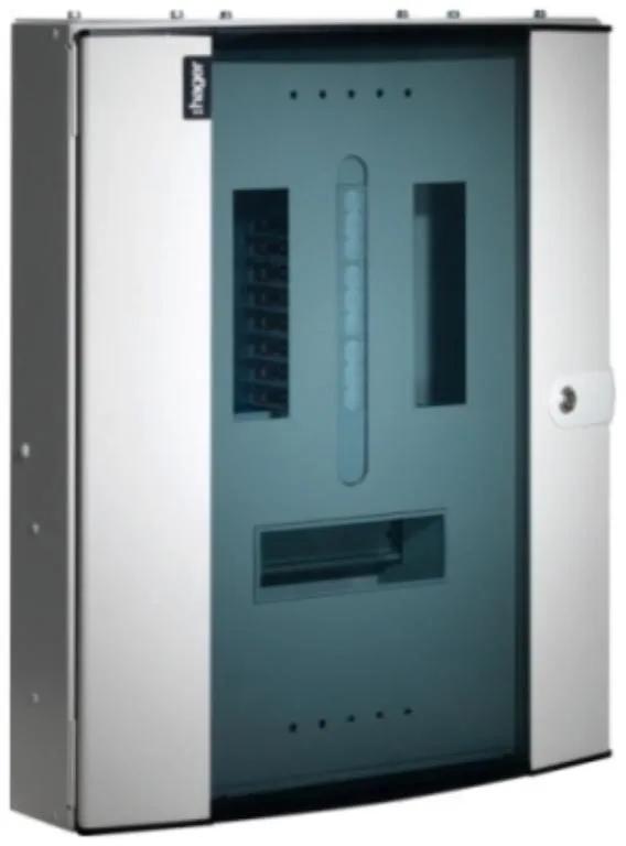 Hager JK108BG Distribution Board 8 Way TPN 125A Glazed Door