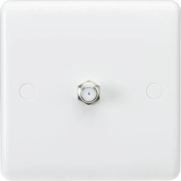 Curved Edge SAT TV Outlet (non-isolated) (White)