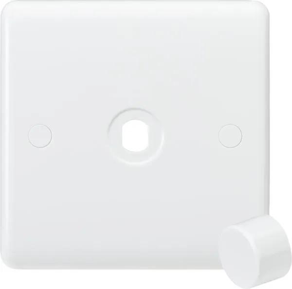 Curved Edge 1G Dimmer Plate with Matching Dimmer Cap (White)