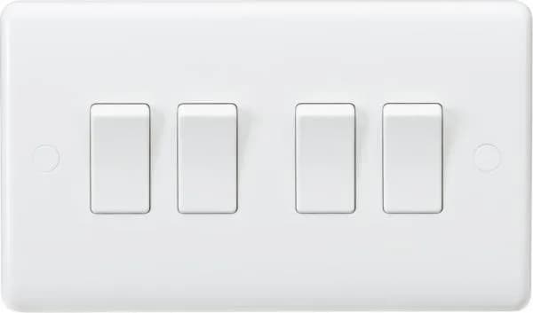 Curved Edge 10AX 4G 2-Way Switch (White)