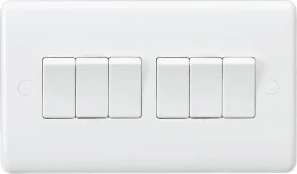 Curved Edge 10AX 6G 2-Way Switch (White)