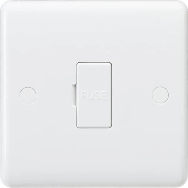Curved Edge 13A Fused Spur Unit (White)