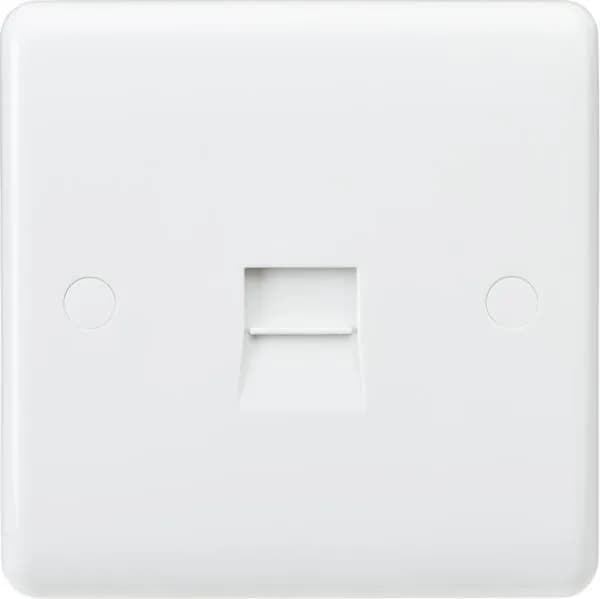 Curved Edge Telephone Master Socket (White)