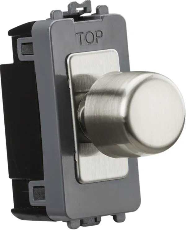 1G 2-way 10-200W (LED 10-100W) trailing edge dimmer module – brushed chrome (Brushed Chrome)