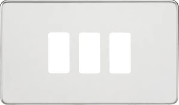 Screwless 3G grid faceplate – polished chrome (Polished Chrome)
