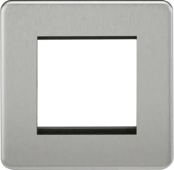 Screwless 2G Modular Faceplate – Brushed Chrome