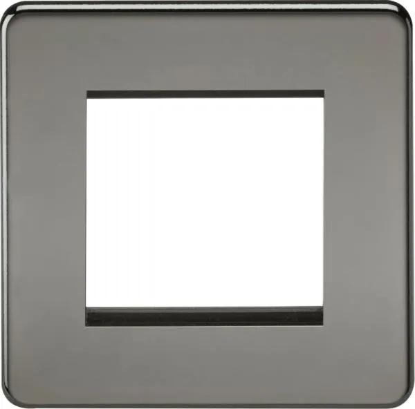 Screwless 2G Modular Faceplate – Black Nickel (Nickel Black)