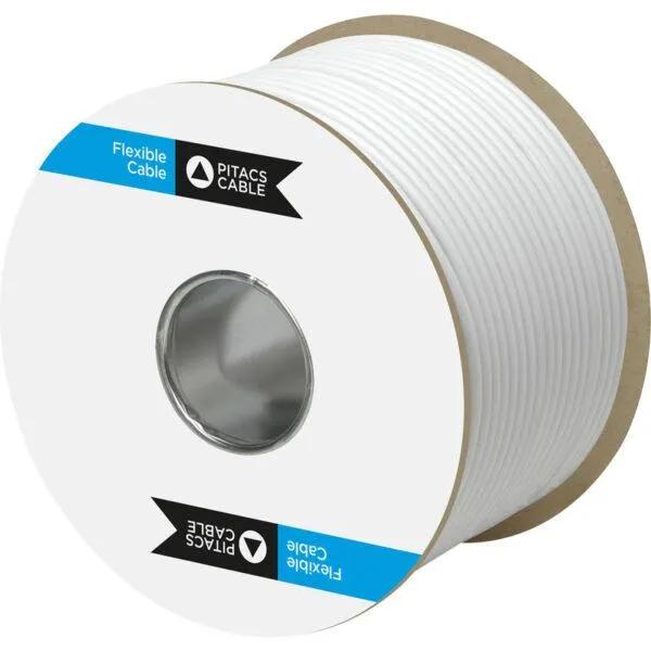 Pitacs 2192Y White 2 Core 0.75mm² Flexible Cable 100m Drum