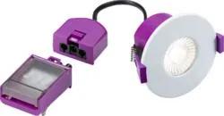 SpektroLED Evo Fixed – Pack of 10 – Fire Rated IP65 Downlight with 2 x Wattage and 4 x CCT in white. (White)