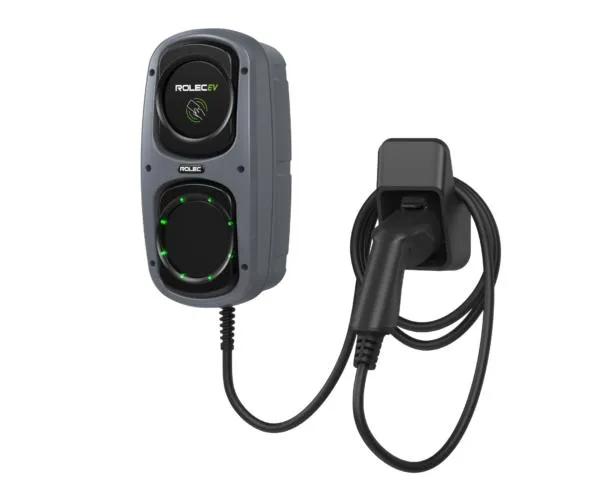 Rolec WallPod Smart EV Charger – up to 7.4kW Type 2 5m Tethered – Grey ROLEC4140G