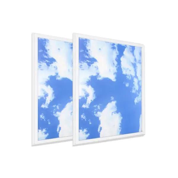Sky Cloud LED Panel 2D with Borderline LED Backlit Panel 60x60cms 40W set of 2 units