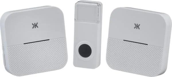 Wireless plug in dual receiver door chime system – white (White)