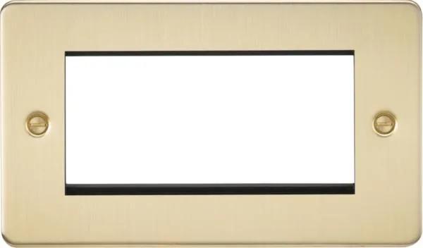 Flat Plate 4G modular faceplate – brushed brass (Brushed Brass)