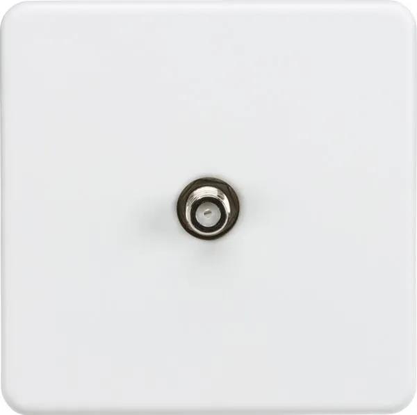 Screwless 1G SAT TV outlet (non-isolated) – Matt white (White)