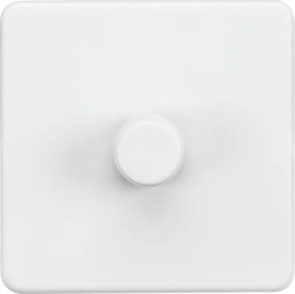 Screwless 1G 2-way 10-200W (5-150W LED) trailing edge dimmer – Matt White (White)