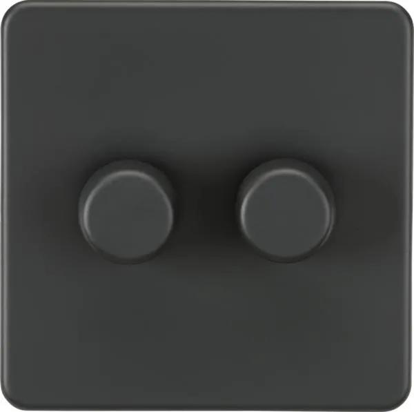 Screwless 2G 2-way 10-200W (5-150W LED) trailing edge dimmer – Anthracite