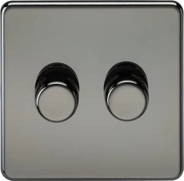 Screwless 2G 2-way 10-200W (5-150W LED) trailing edge dimmer – Black Nickel (Nickel Black)