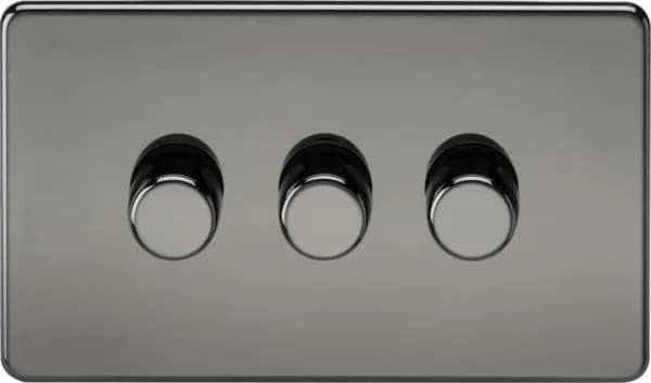 Screwless 3G 2-way 10-200W (5-150W LED) trailing edge dimmer – Black Nickel (Nickel Black)