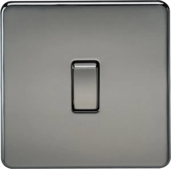 Screwless 10AX 1G 2-Way Switch – Black Nickel (Nickel Black)