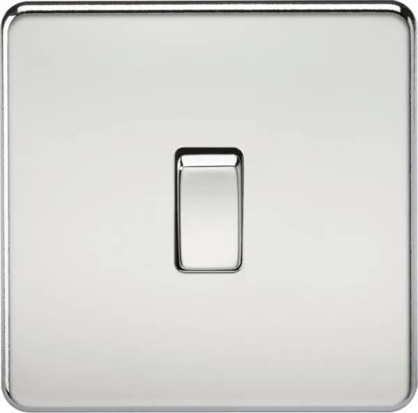 Screwless 10AX 1G 2-Way Switch – Polished Chrome