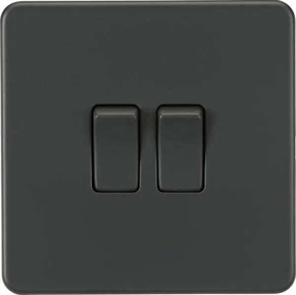 Screwless 10AX 2G 2-Way Switch – Anthracite
