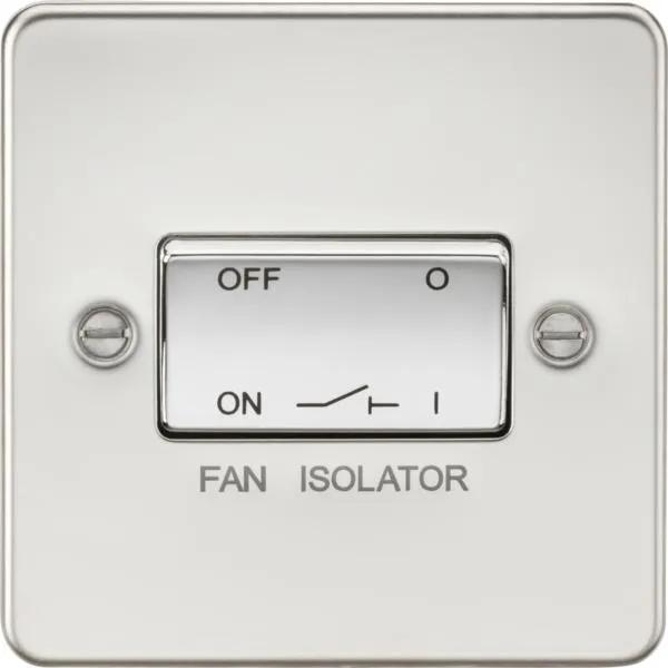 Flat Plate 10AX 3 Pole Fan Isolator Switch – Polished Chrome