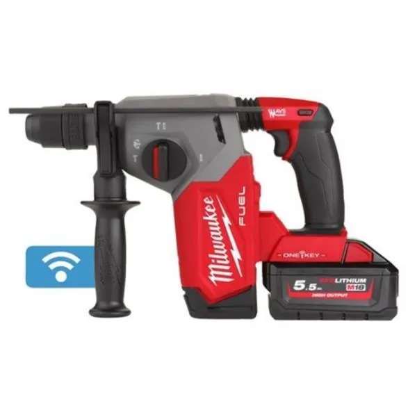 Milwaukee M18ONEFHX-552X M18 FUEL SDS-plus 26mm Hammer Drill With FIXTEC & 2x 5.5Ah Batteries