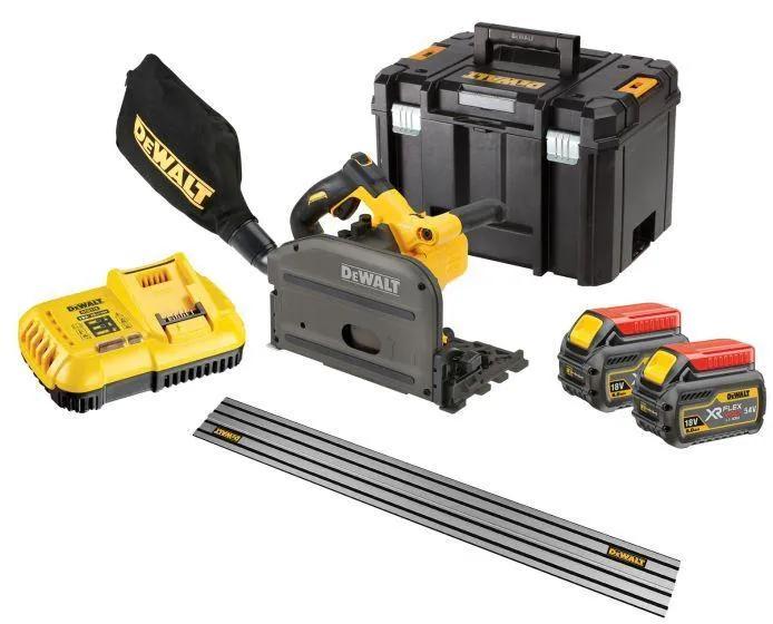 DeWALT DCS520T2R-GB 54V XR FLEXVOLT Plunge Saw With 2x 6Ah Batteries & 1 Guide Rail