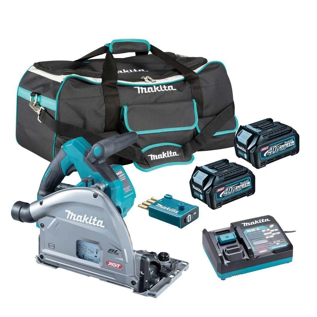 Makita SP001GD202 40Vmax XGT Brushless 165mm Plunge Saw With 2x 2.5Ah Batteries