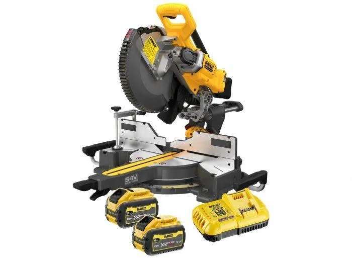 DeWALT DCS781X2-GB 54V XR Flexvolt 305mm Cordless Sliding Mitre Saw With 2x 9Ah Batteries