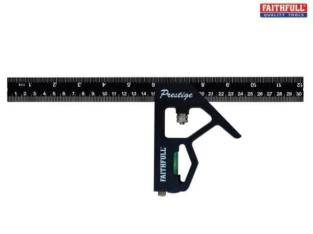 Faithfull Prestige Combination Square Black Aluminium 300mm