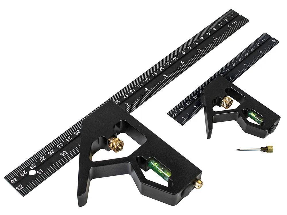 Faithfull Combination Square 300mm (12in) & 150mm (6in) Twin Pack
